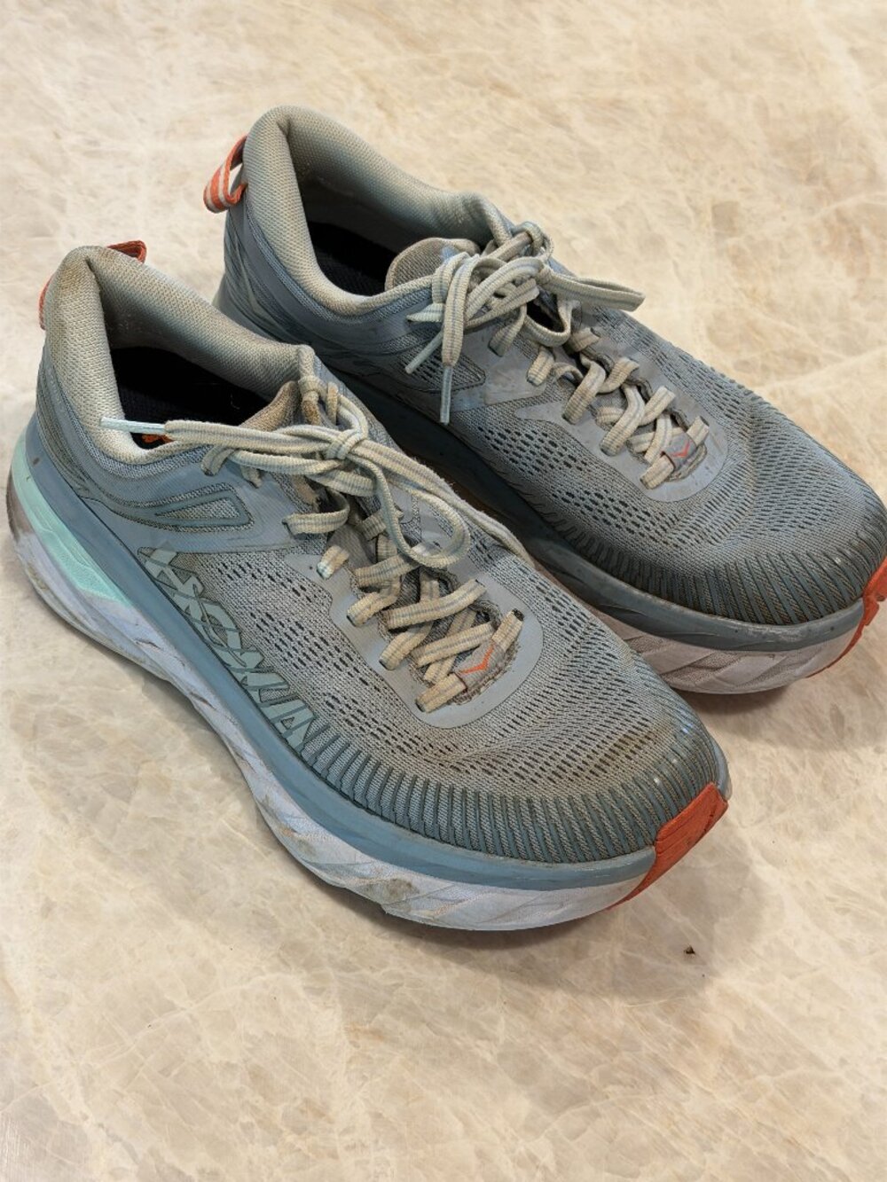 Hoka Bondi 7 Light Blue Size 9D (wide) Used